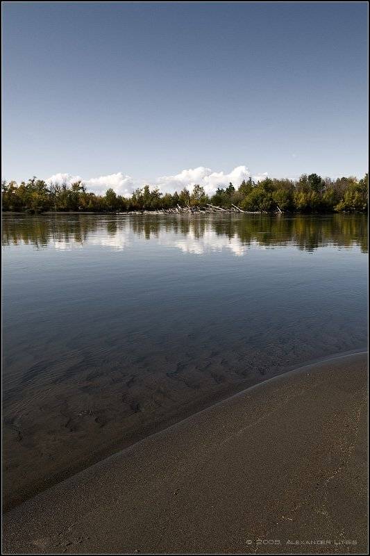 берег,река,песок,облака,камчатка, Александр Лицис