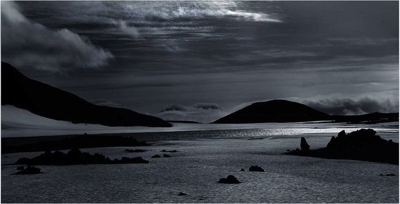 камчатка, снег, озеро, луна Лунная соната... фото превью