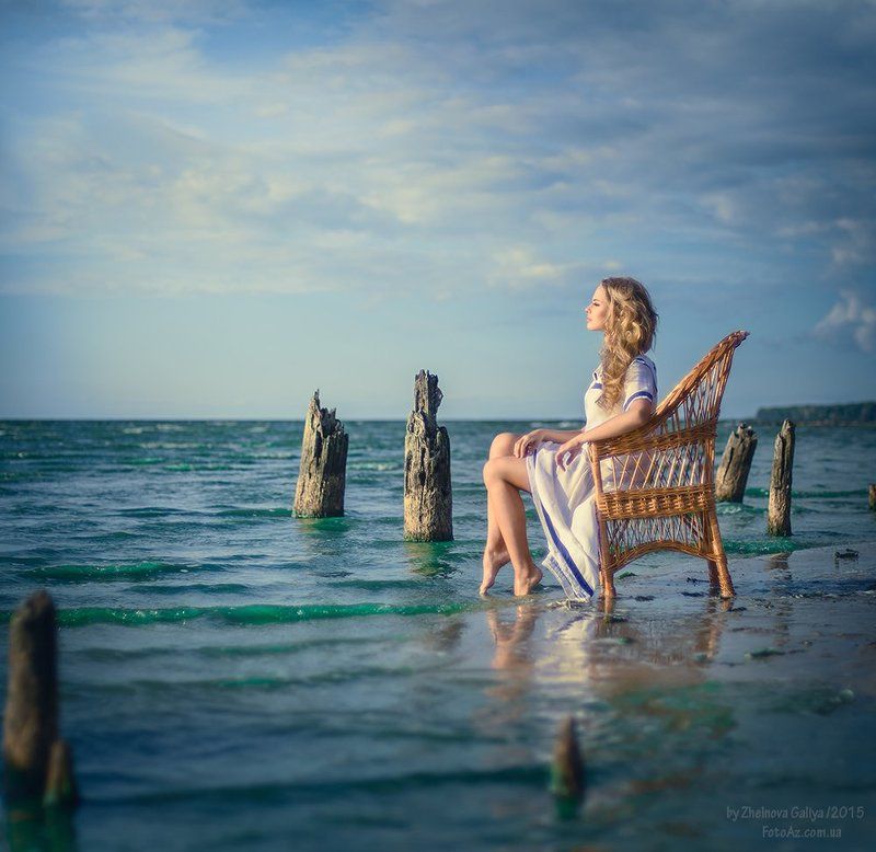 Девушка, Море, Портрет ... фото превью