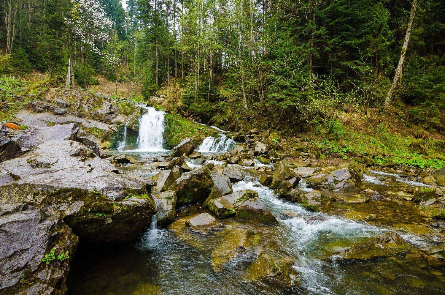 водопад, карпаты, сколе, вода, скалы, камни, лес, Slava Simonow