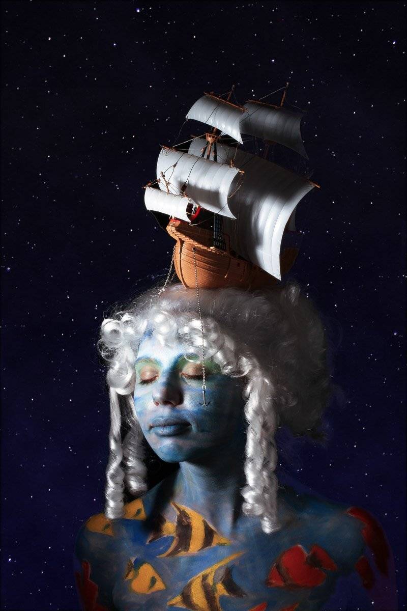 бодиарт, фейсарт, корабль, прическа, ля бель пуль, парусник, корабль, Сергей Козинцев