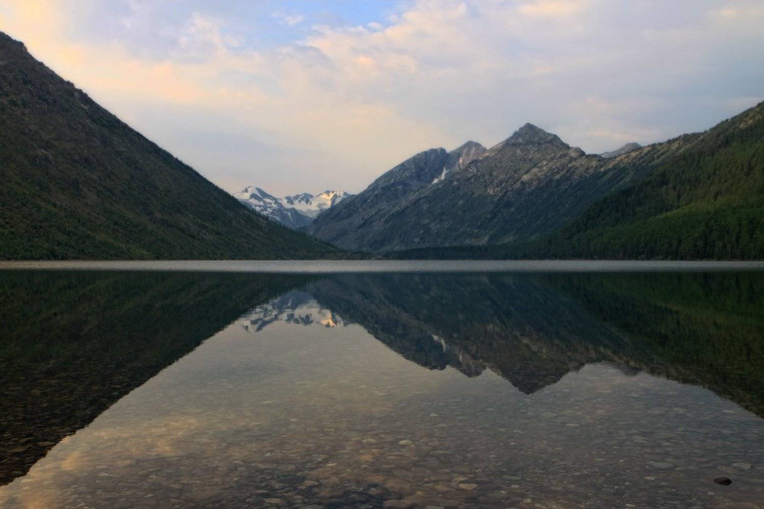 Горный алтай, Горы, Нижнее Мультинское озеро, Утро, Галина Хвостенко