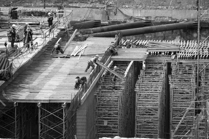 Реконструкция ГЭС2, леса, опалубка, настил, двутавры Чащоба фото превью