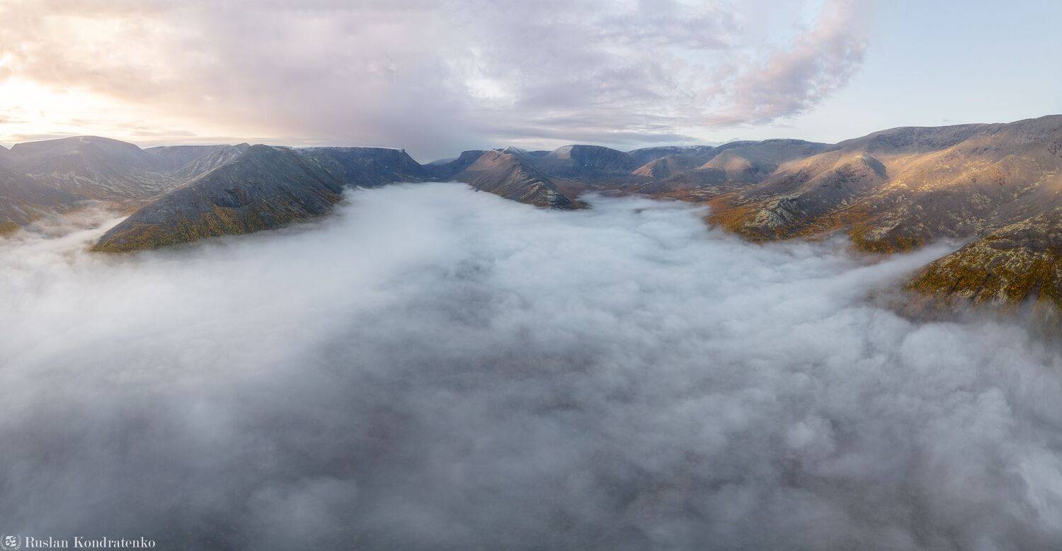 хибины, осень, кольский полуостров, горы, кольский, облака, полигональные озера, туман, Кондратенко Руслан