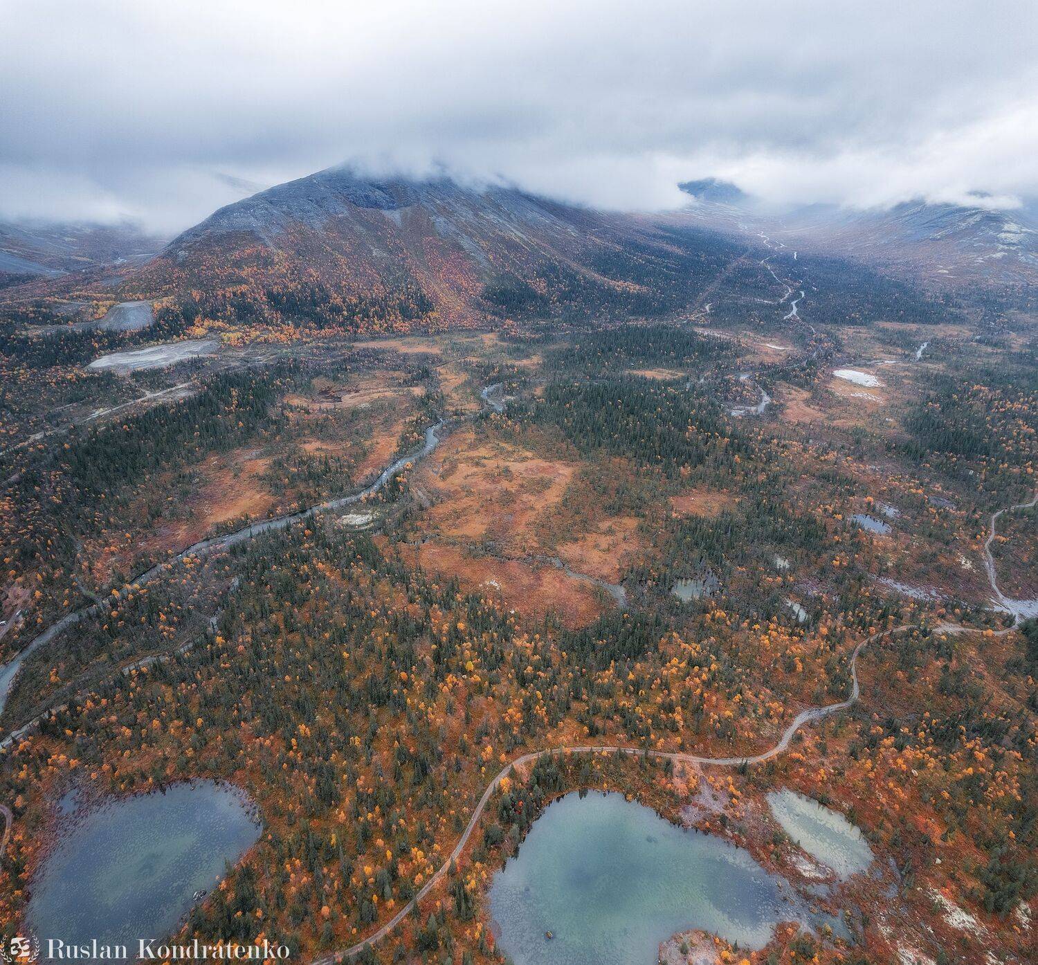 кольский полуостров, аэрофото, аэрофотография, хибины, полигональные озера, Кондратенко Руслан
