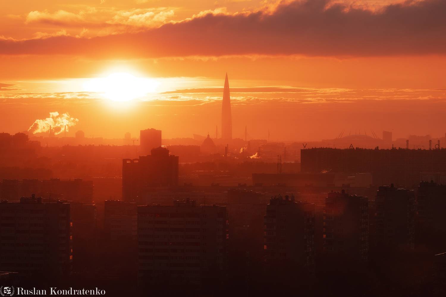 санкт-петербург, закат, троицкий собор, лахта-центр, лахта, небоскреб, прострел, Кондратенко Руслан