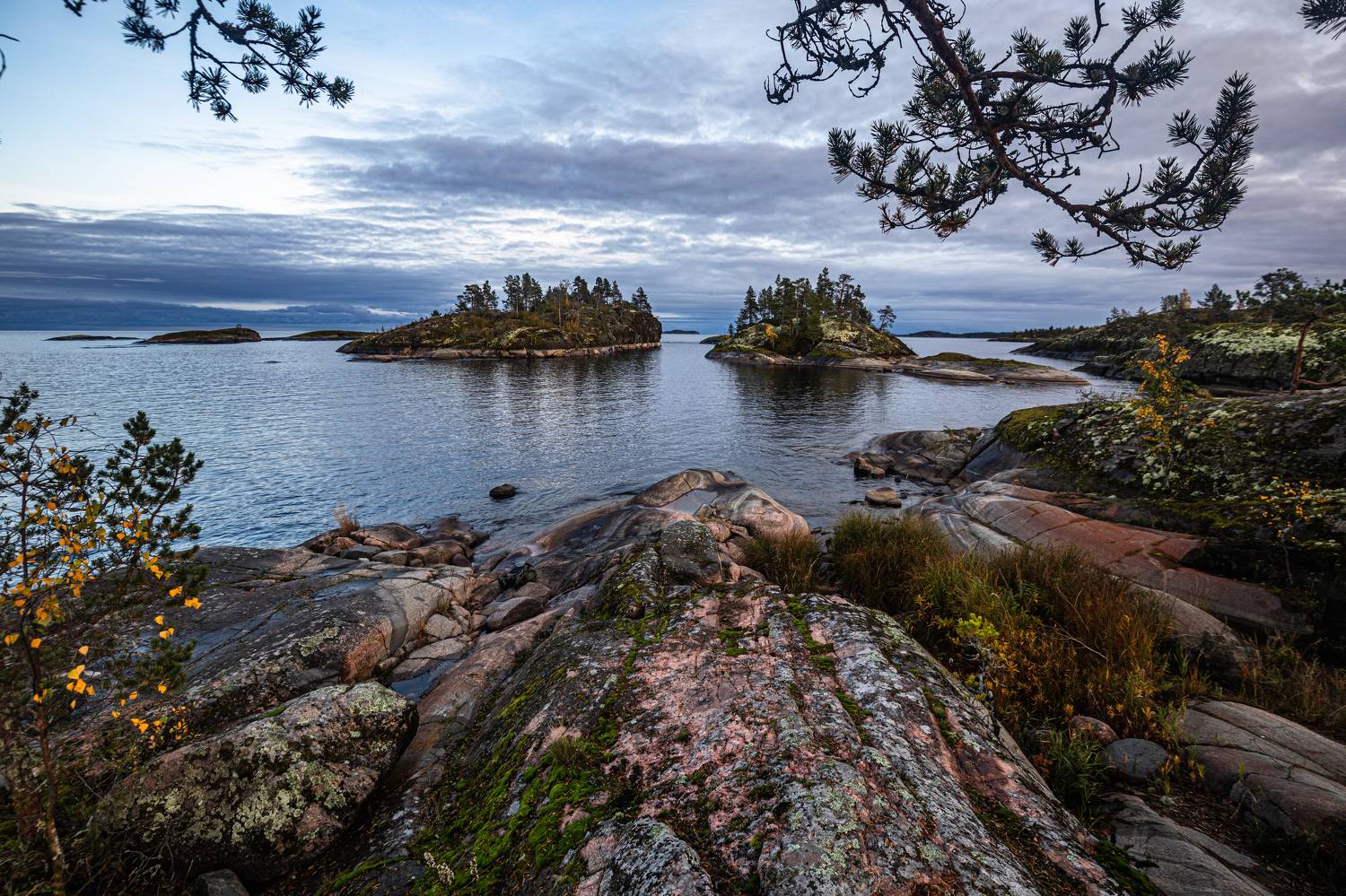 Ладога, Карелия, шхеры, Осень, вечер, Сергей