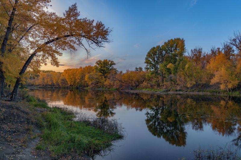 река урал, орск, осень, природа Осенний вечер фото превью