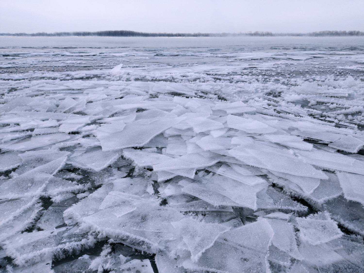 пейзаж, зима, река, лёд, волга, Андрей Ларионов