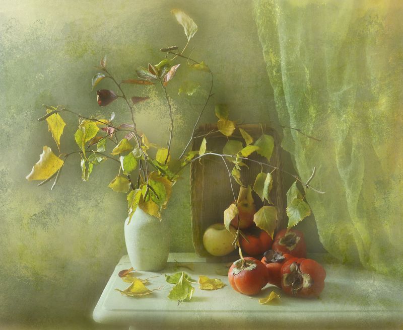 осень,хурма,ветки,листья свет,цвет *** фото превью