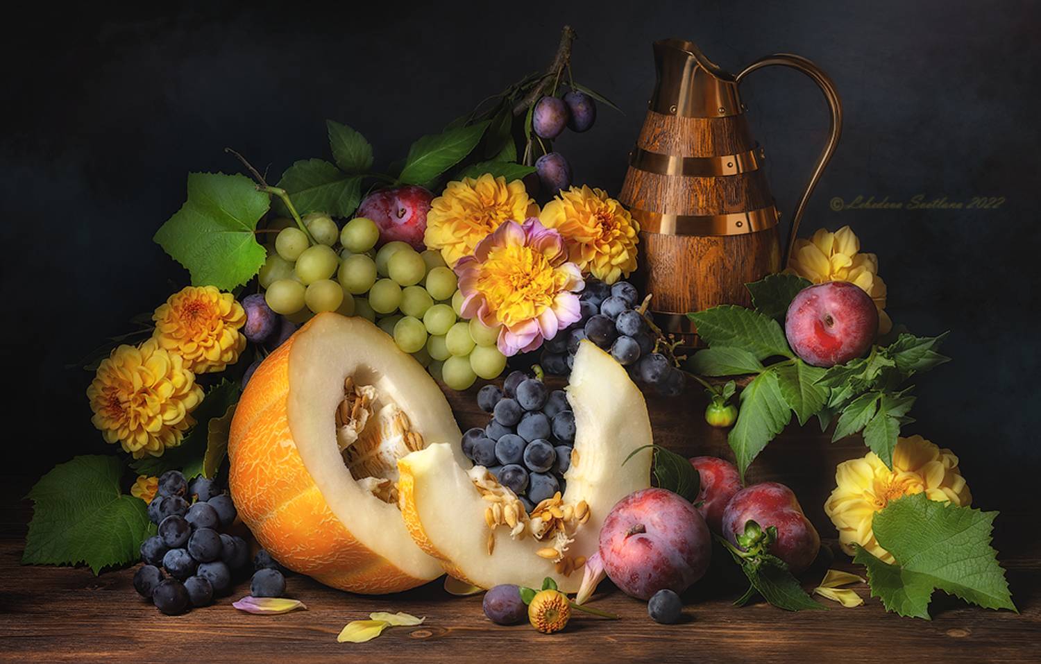 фрукты, дыня, виноград, натюрморт, Светлана Л.