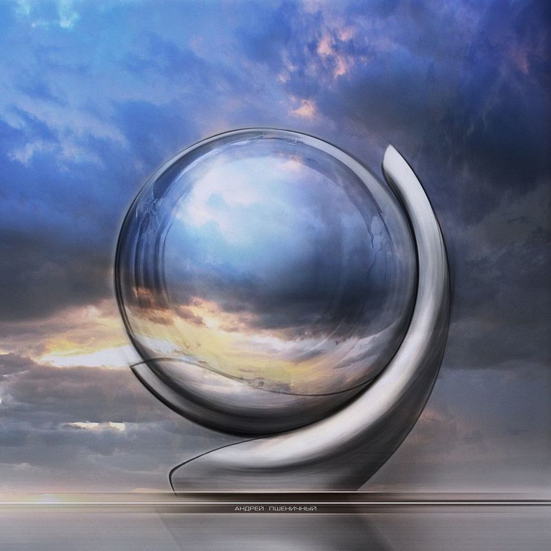 символизм, шар, скульптура, абстракция, концепт, свет, небо Шар фото превью