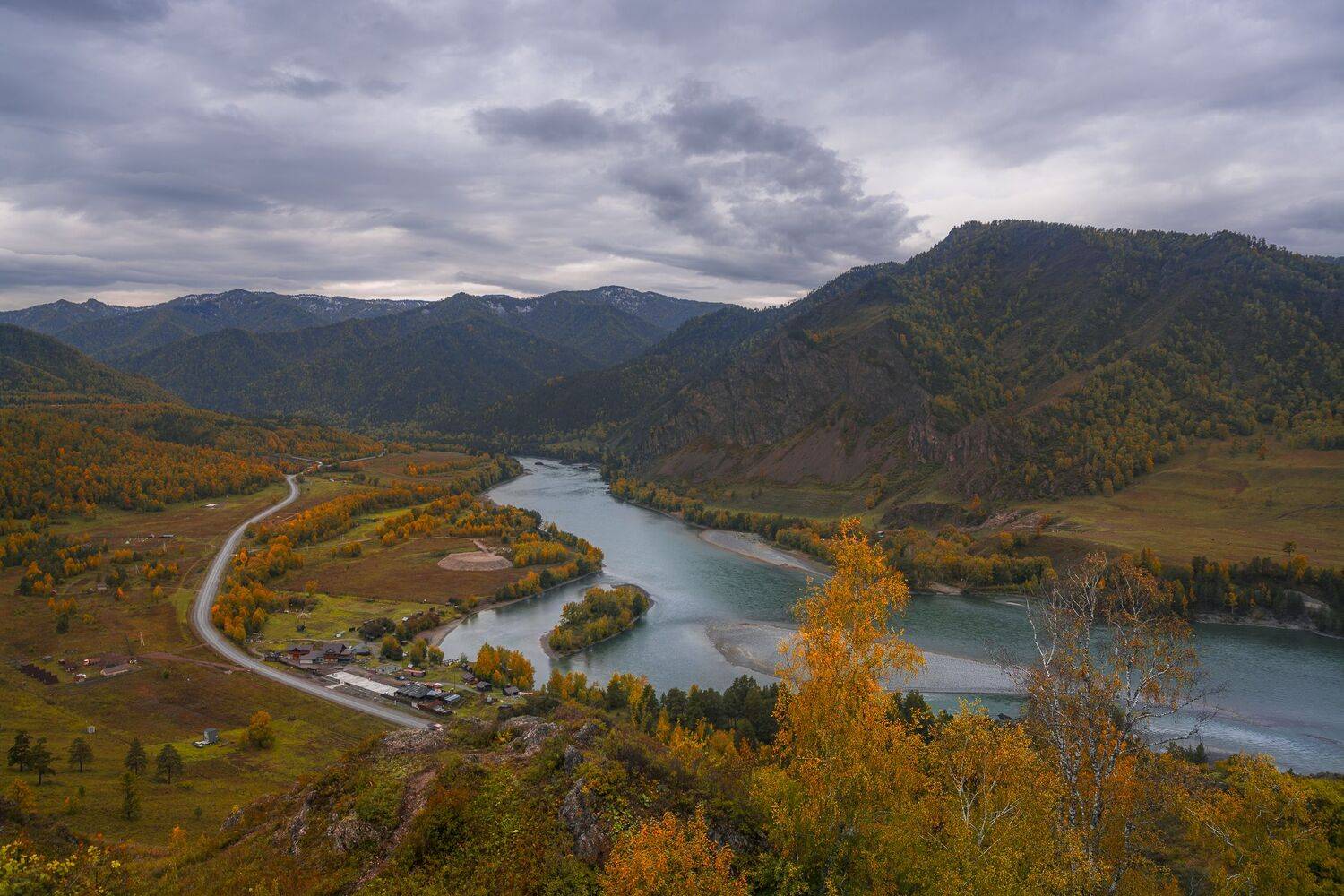 россия, горный алтай, река катунь, осень,утро, Андрей Поляков