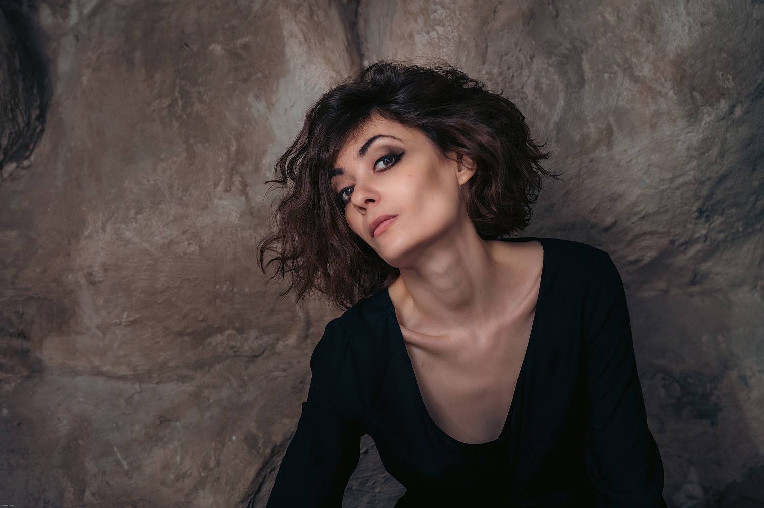 девушка, шея, в черном, Аверина Елена