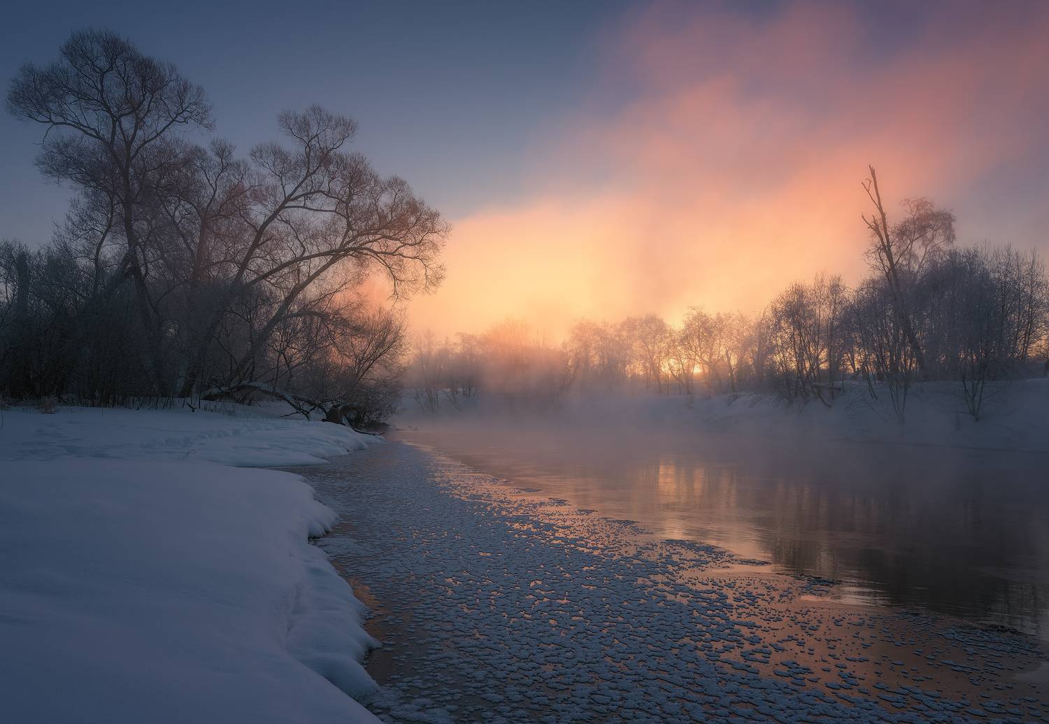 мороз, иней, зима, рассвет, Левыкин Виталий