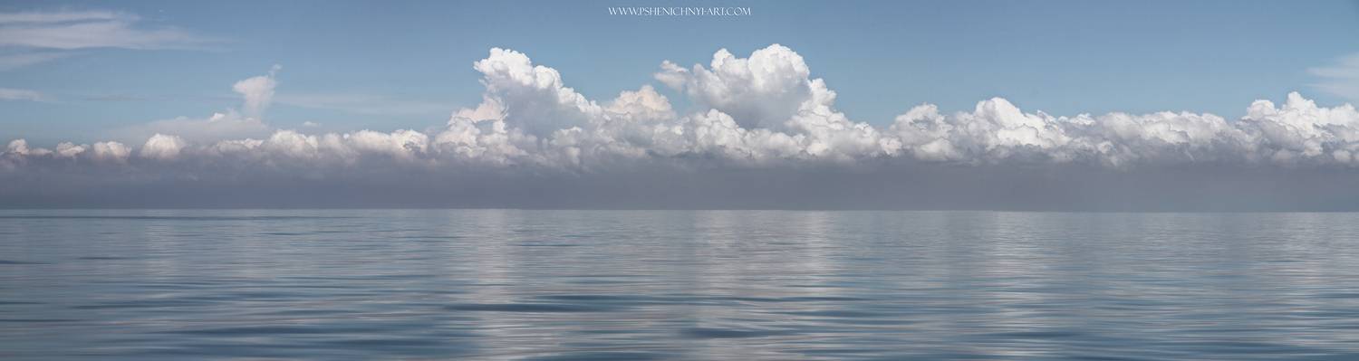 панорама, небо, облака, море, штиль, пейзаж, горизонт, отражение, минимализм, Пшеничный Андрей