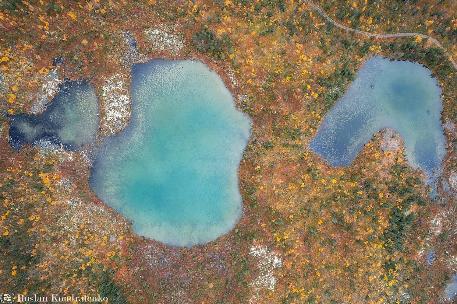 кольский полуостров, аэрофото, аэрофотография, хибины, полигональные озера, topdown, Кондратенко Руслан