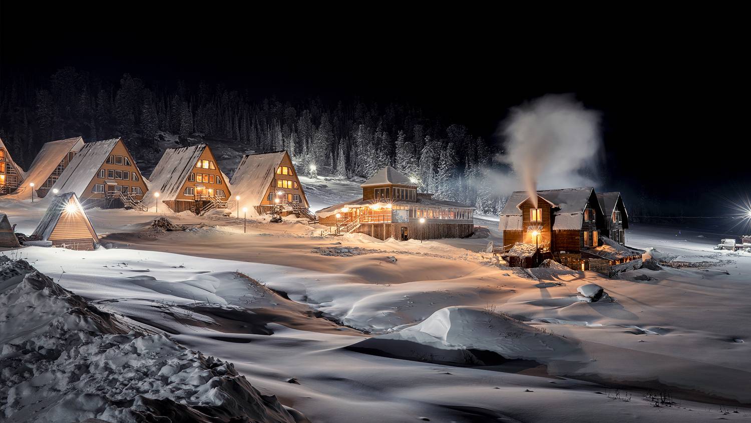 Сибирь, Ергаки, зима, горы, сказка, ночь, Siberia, Ergaki, winter, mountains, Василеня Роман