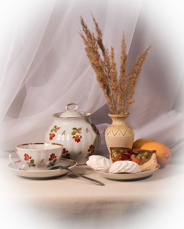 Чай, сухоцветы, натюрморт Чаепитие фото превью