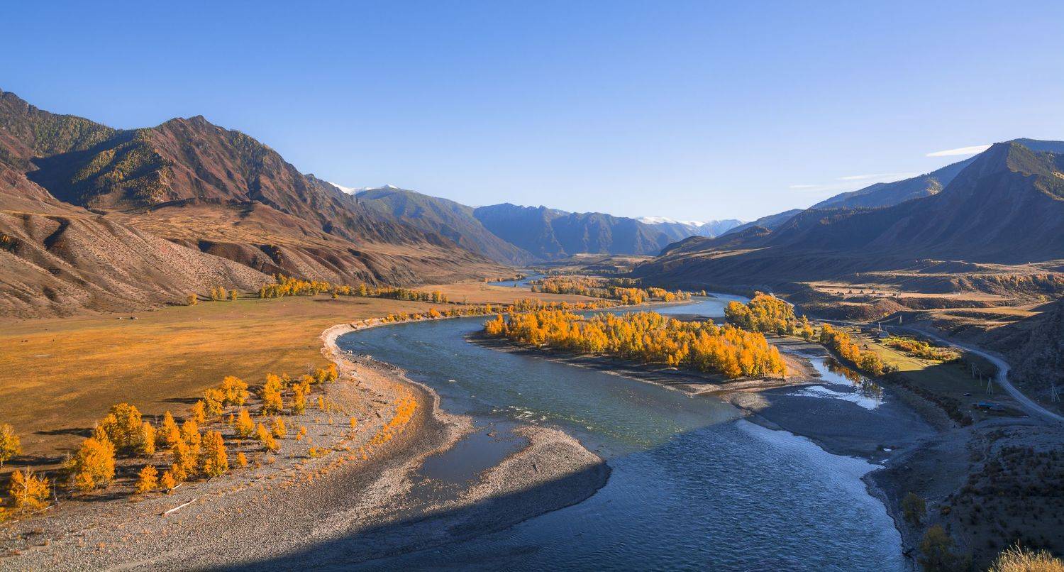 россия, горный алтай, река катунь, осень, вечер, Андрей Поляков