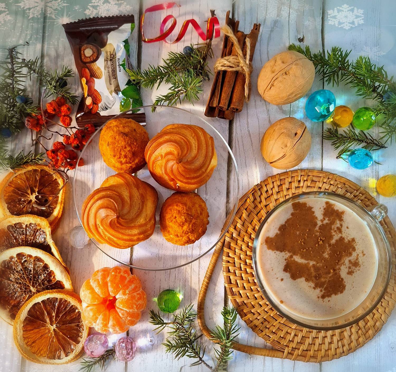 фудфото,кофе,мандарин,орехи,праздник, Инаида