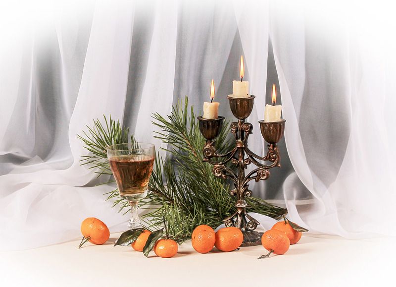 зимний натюрморт, мандарины, новый год Новогоднее настроение фото превью