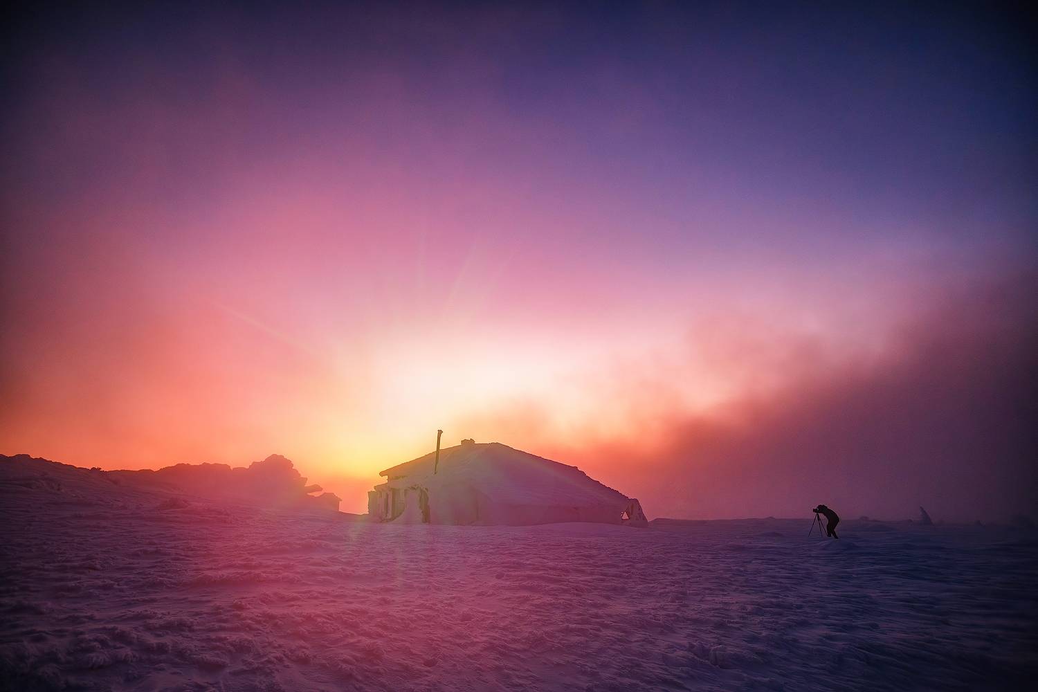 Урал, восход, зима, метеостанция, Таганай, Кочкин Владимир