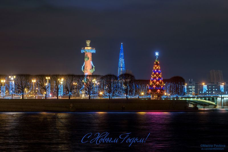 Вечерний новогодний Петербург фото превью