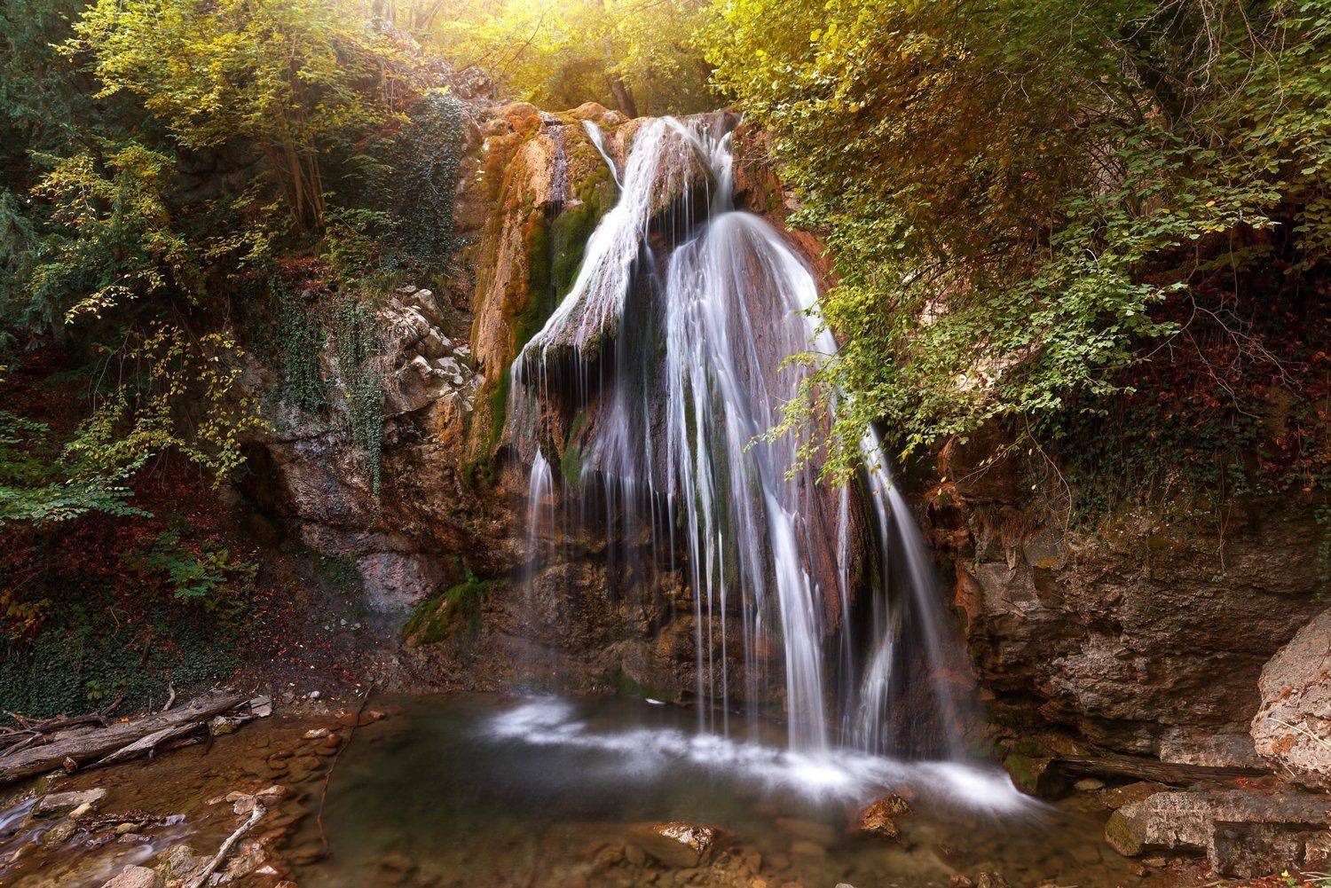 Водопад, Крым, Осень, Эдуард Гордеев