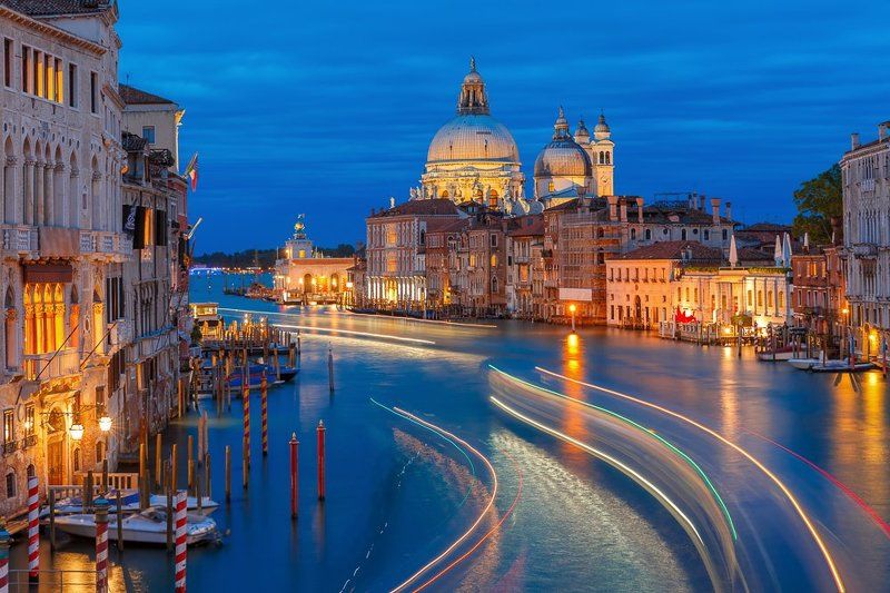 венеция, италия, гранд канал, канал, церковь, grand canal, basilica, st mary of health, santa maria della salute, venezia, venice, italia, italy, canale, grand, canal, sea, church, twilight, evening, venetia, venise, venetian, travel, city, tourism, europ вечерняя венеция фото превью