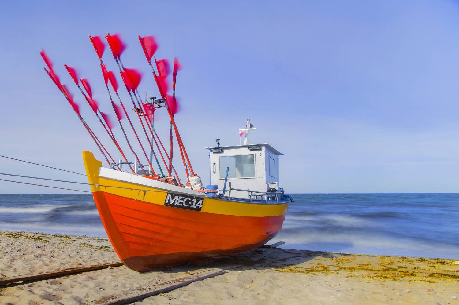 Photography, Beach, Sea, Water, Sand, Coastline, Fishing, Sky, Boat, Blue, Baltic, Sea, Landscape, Mechelinki, Poland, Gdynia, Damian Cyfka