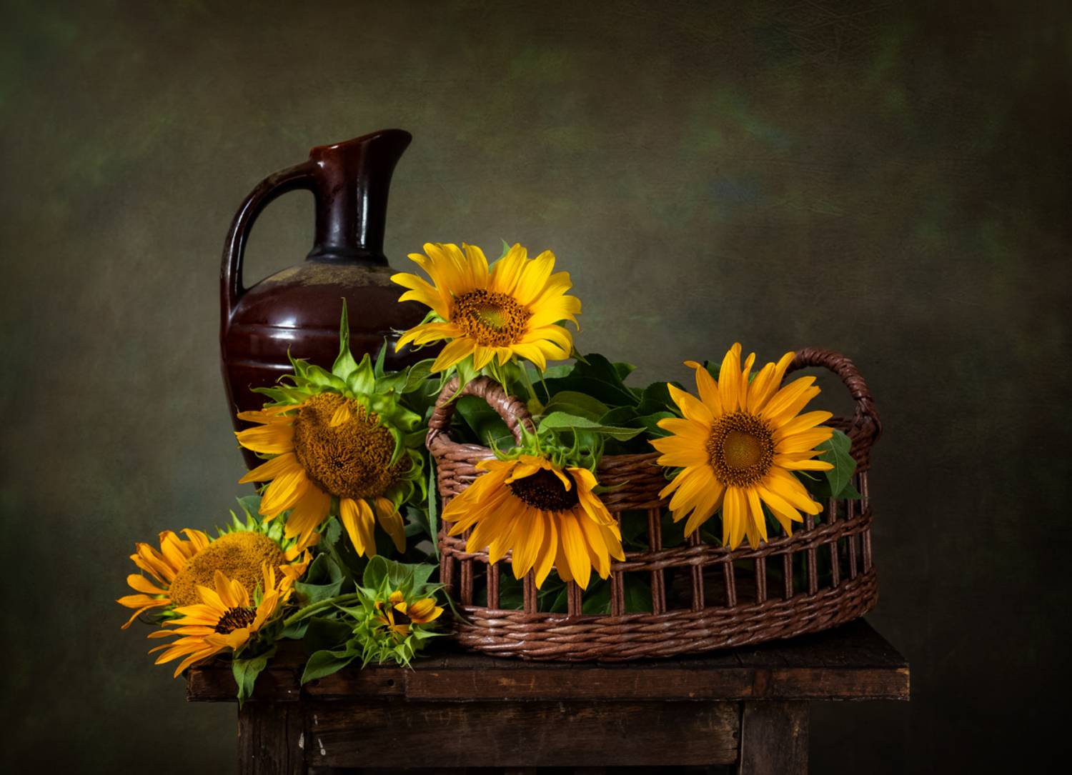 натюрморт, цветы, подсолнухи, Оля