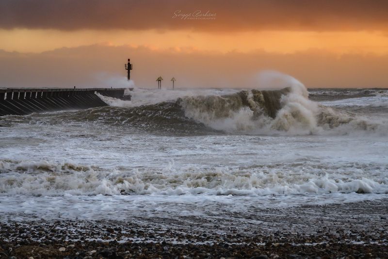 #littlehampton #waves #storm #sunset Sunset фото превью