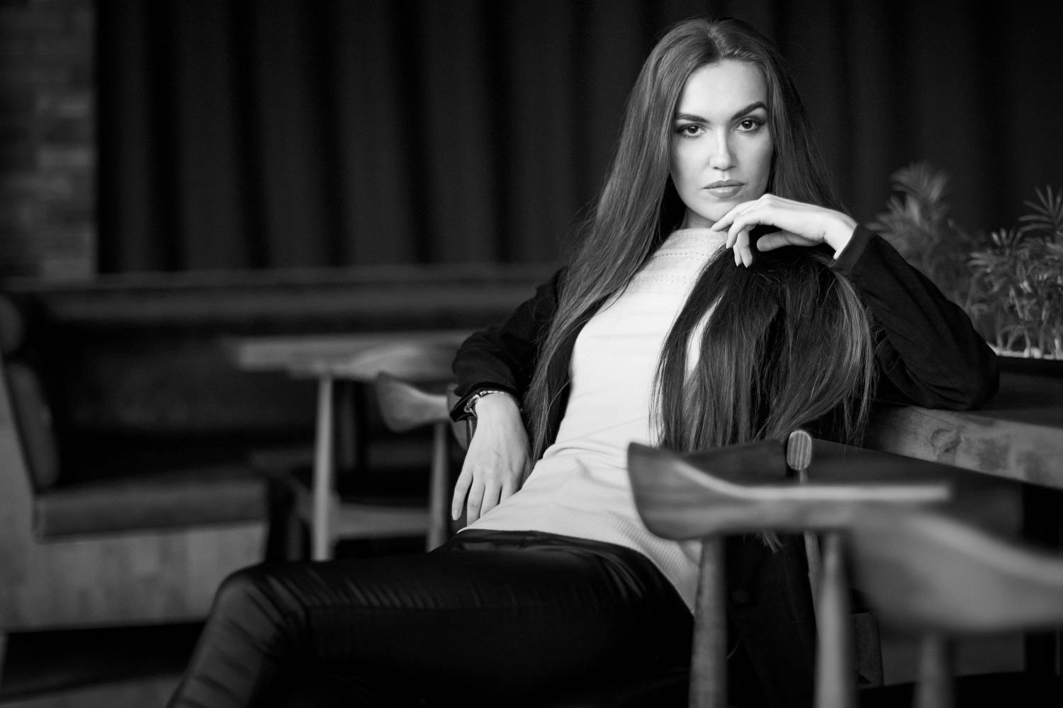 девушка, портрет, ч/б, Евгений Дёгтев