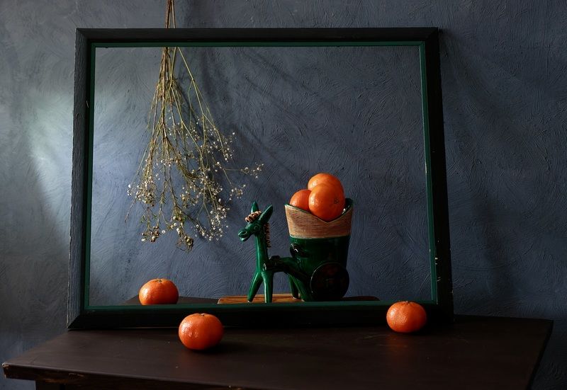 Still life, tangerines, fruit, orange, colors, food, mood,  In winter - with vitamins. фото превью