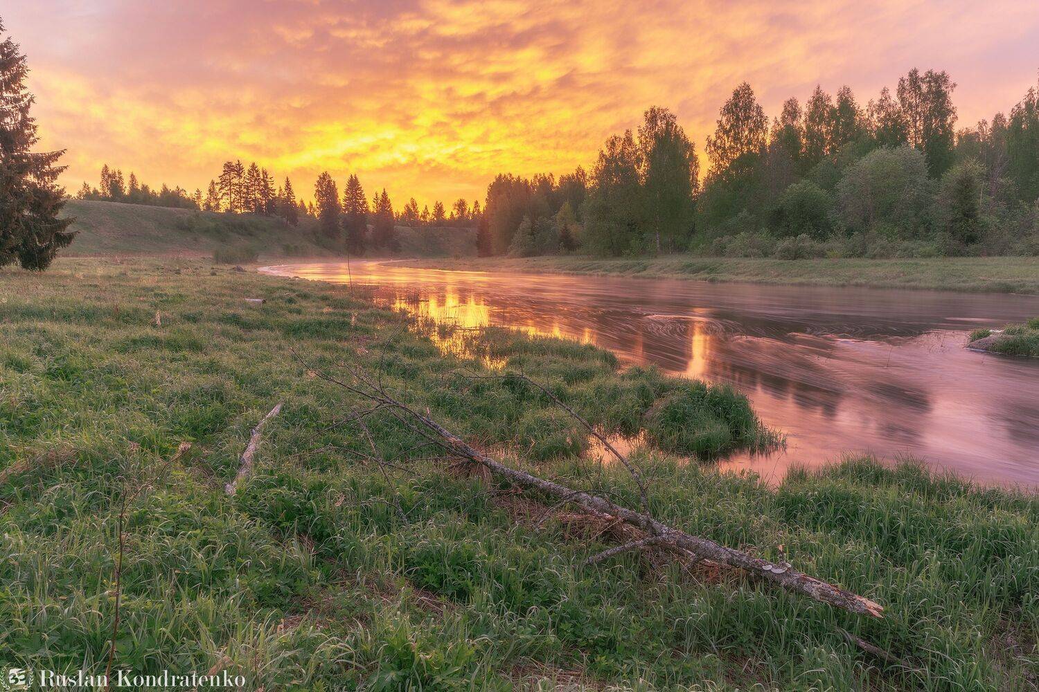 река, рассвет, лемовжа, закат, Кондратенко Руслан