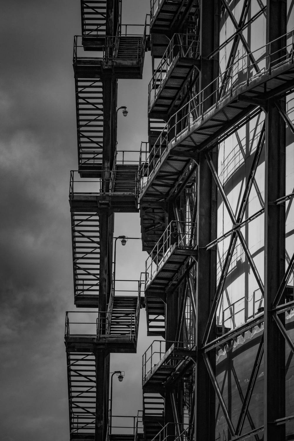 Day, Architecture, Steel, Building, Exterior, Industry, Industrial, Black&white, Ironwork, Monochrome, Damian Cyfka