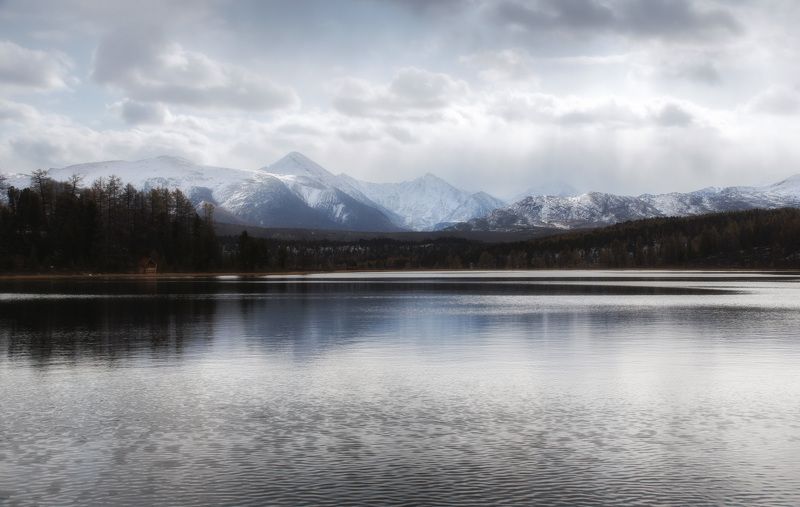 алтай, осень, киделю, озеро, улаган Дом у озера фото превью