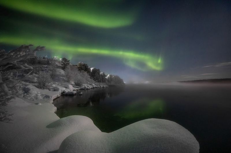 Аврора над рекой Тулома. фото превью