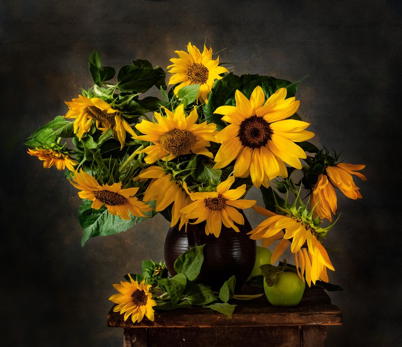 натюрморт, цветы, подсолнухи Подсолнухи фото превью
