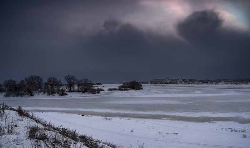 великий новгород, юрьев монастырь, волхов, сиверсов канал, рюриково городище Зимний Волхов фото превью