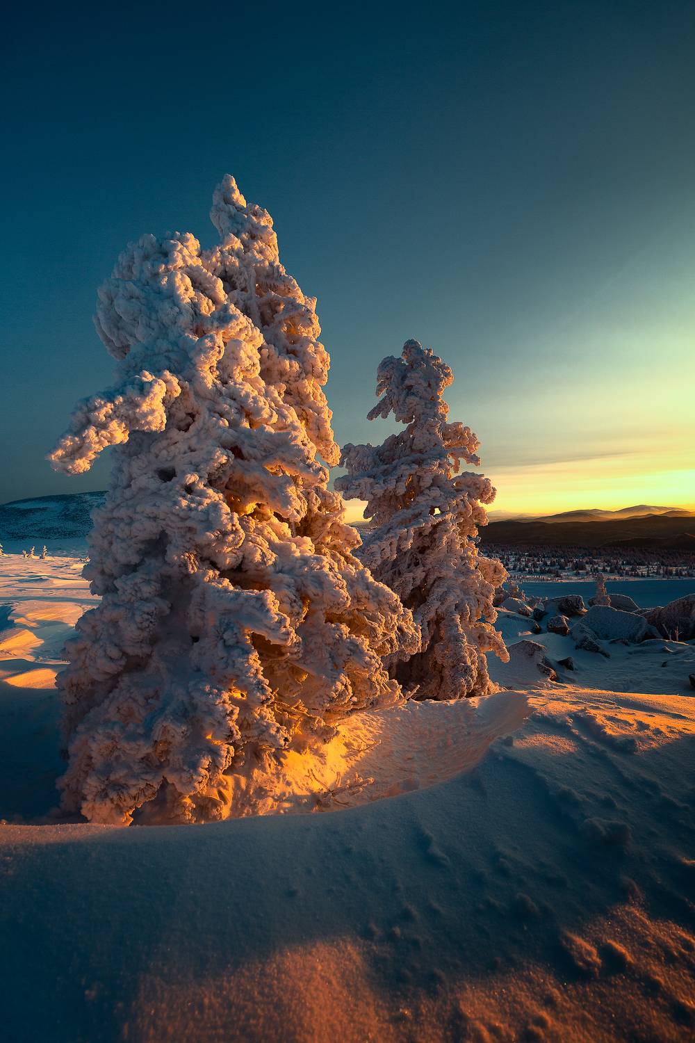 Снег, Горы, Зима, Рассвет, Андреев Сергей