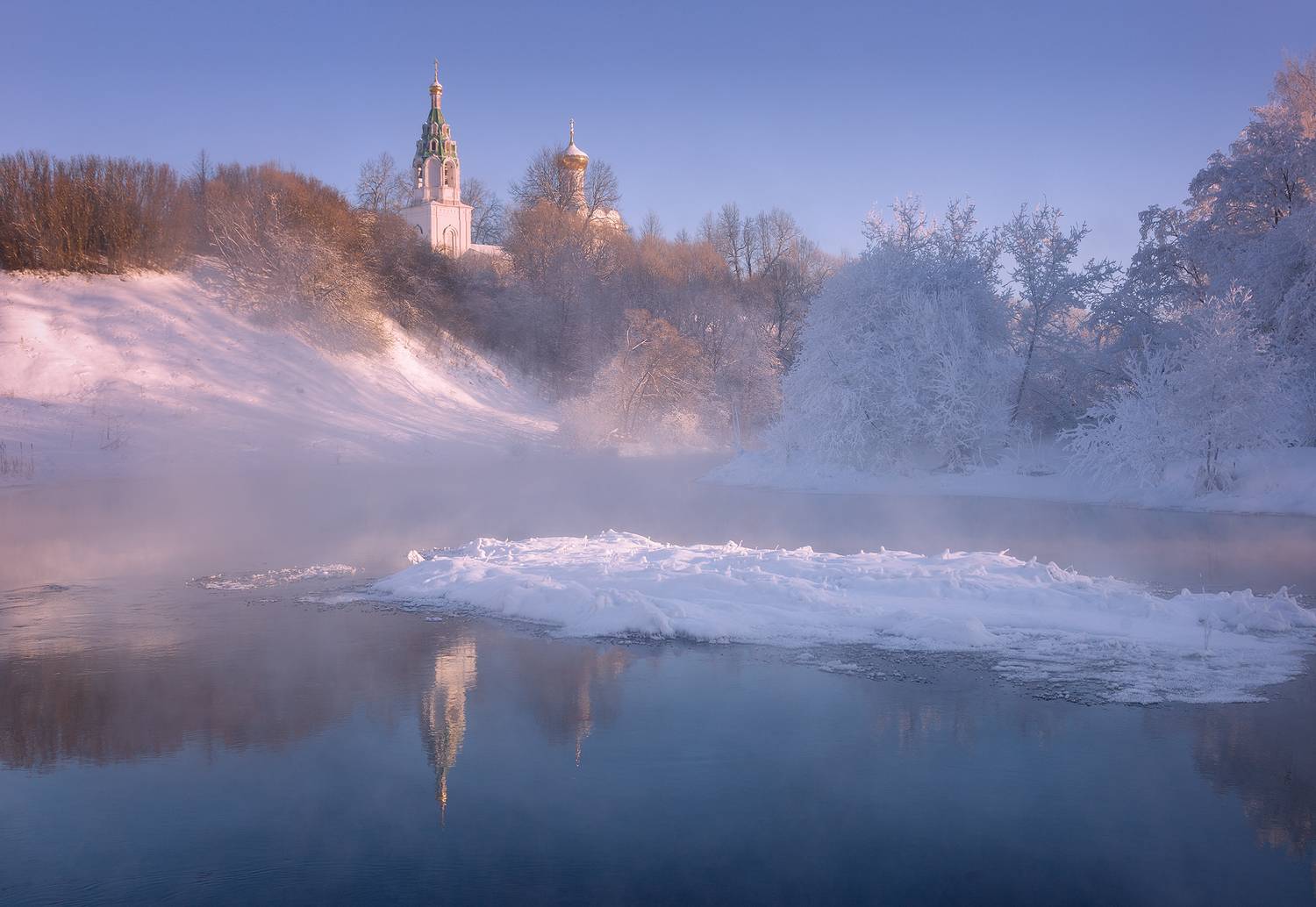 храм, туман, подмосковье, бужарово, зима, Александр Стрельчук