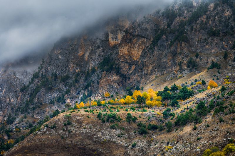 Горы, осень, облака Ингушетия фото превью