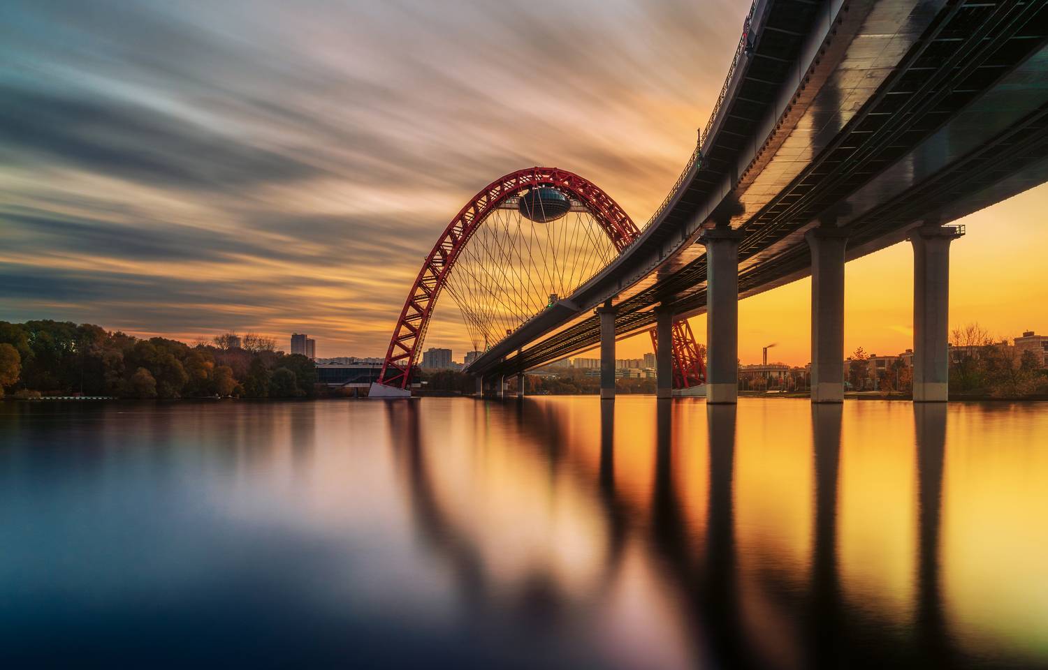 москва, живописный мост, закат, moscow, sunset, Сергей Садов