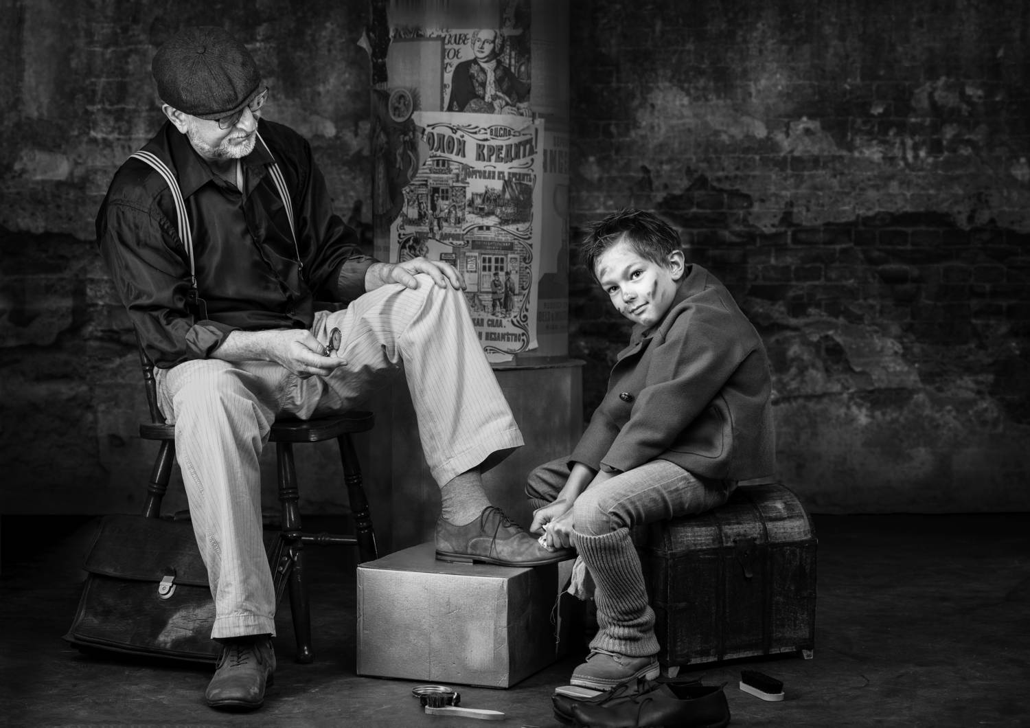 чистильщик, детский труд, мальчик, обувь, ретро, Горбачева Маментьева Татьяна