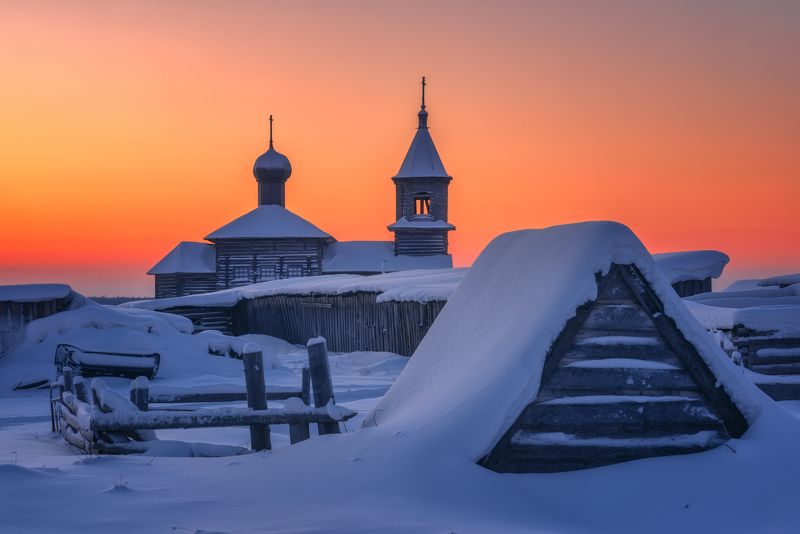 Морозное утро в Лешуконье...
