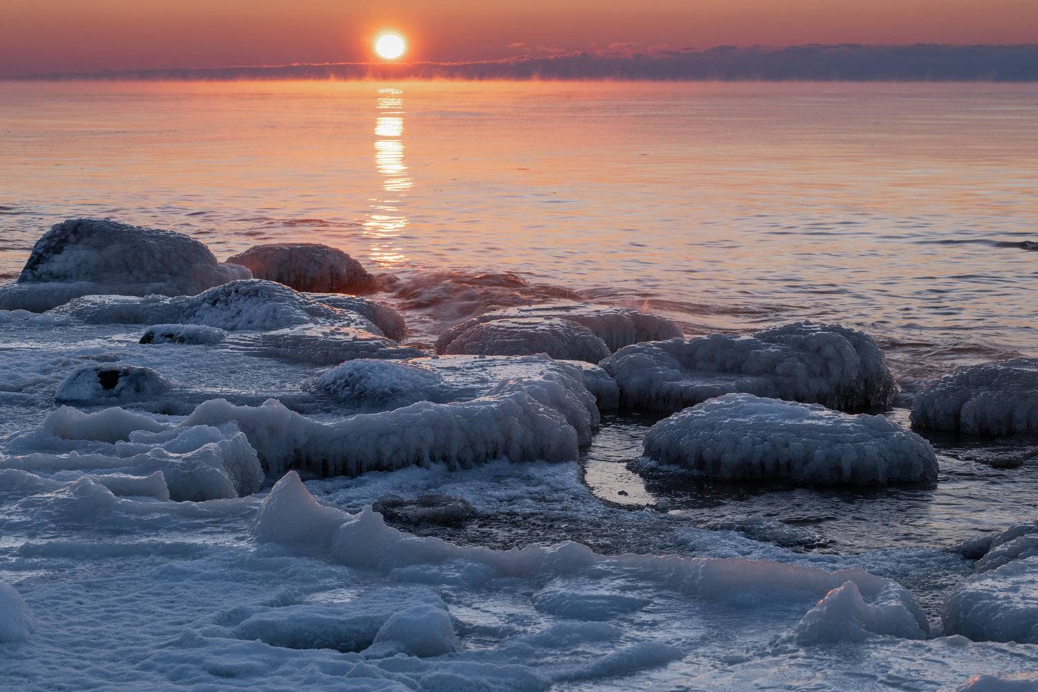 #ice, #sunset, #winter, #sea, Nikolay Gordon