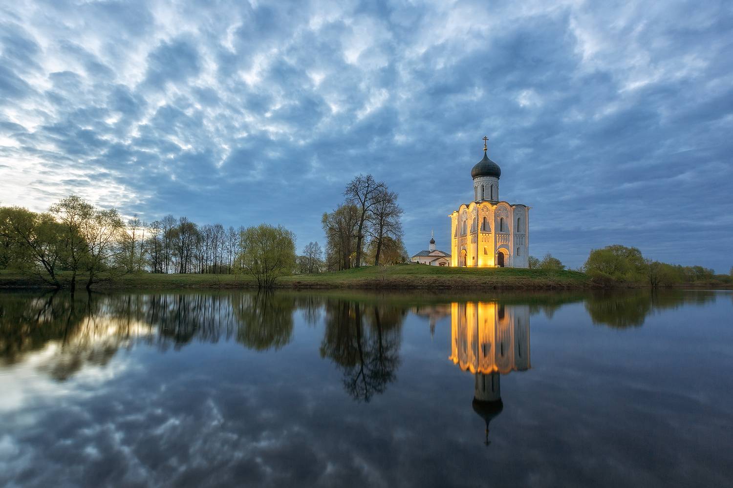 покрова на нерли, рассвет, церковь, храм, Константин Маланин
