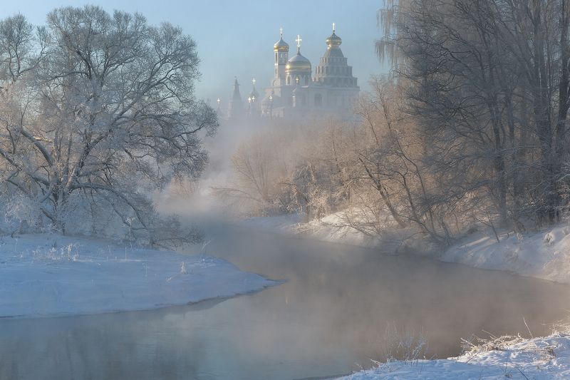 истра, ново-иерусалимский, река, зима, монастырь, подмосковье Истринские мотивы фото превью